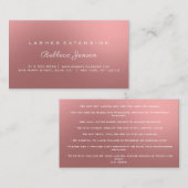 Anleitung zur Nachsorge Lash Rose Gold Sparkling Visitenkarte (Vorne/Hinten)