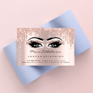Anleitung zur Nachsorge Lash Rose Gold Tropfen Aug Visitenkarte