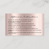 Anleitung zur Nachsorge Lash Rose Gold Tropfen Gra Visitenkarte (Rückseite)