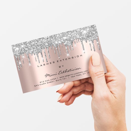 Anleitung zur Nachsorge Lash Rose Gold Tropfen Gra Visitenkarte