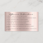 Anleitung zur Nachsorge Lash Rose Gold Tropfen Lux Visitenkarte (Rückseite)