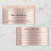 Anleitung zur Nachsorge Lash Rose Gold Tropfen Lux Visitenkarte (Vorne/Hinten)