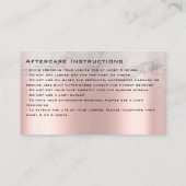 Anleitung zur Nachsorge Lash Rose Gold Tropfen Mar Visitenkarte (Rückseite)