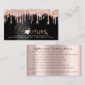Anleitung zur Nachsorge Lash Rose Gold Tropfen Mor Visitenkarte (Vorne/Hinten)