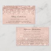 Anleitung zur Nachsorge Lash Rose Gold Tropfens Pa Visitenkarte (Vorne/Hinten)