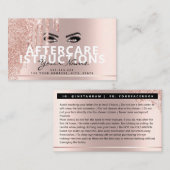 Anleitung zur Nachsorge Lash Rose Gold Tropfens Pa Visitenkarte (Vorne/Hinten)