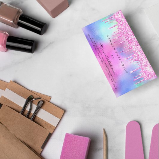 Anleitung zur Nachsorge Lash Rose Pink Tropfens Pa Visitenkarte