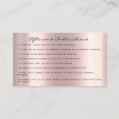 Anleitung zur Nachsorge Lash Rose Tropfen Grün Aug Visitenkarte (Rückseite)