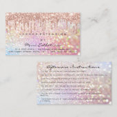 Anleitung zur Nachsorge Lash Rose Tropfen Holograf Visitenkarte (Vorne/Hinten)