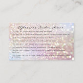 Anleitung zur Nachsorge Lash Rose Tropfen Holograf Visitenkarte (Rückseite)