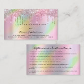 Anleitung zur Nachsorge Lash Rose Tropfen HOLOGRAP Visitenkarte (Vorne/Hinten)