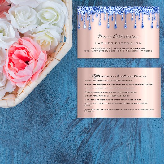 Anleitung zur Nachsorge Lash Rose Tropfen Makeup B Visitenkarte