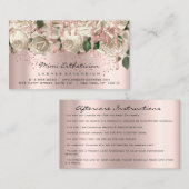 Anleitung zur Nachsorge Lash Rose Tropfen Weiße Ro Visitenkarte (Vorne/Hinten)