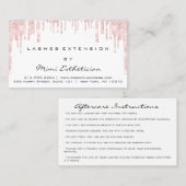 Anleitung zur Nachsorge Lash Rose Weiße Tropfen Ro Visitenkarte (Vorne/Hinten)