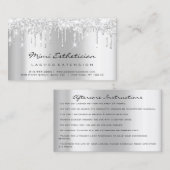 Anleitung zur Nachsorge Lash Silver Gray Tropfens  Visitenkarte (Vorne/Hinten)