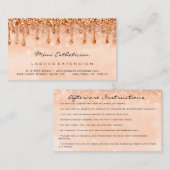 Anleitung zur Nachsorge Lash-Tropfen machen Kupfer Visitenkarte (Vorne/Hinten)