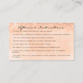 Anleitung zur Nachsorge Lash-Tropfen machen Kupfer Visitenkarte (Rückseite)