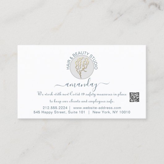 Anleitung zur Nachsorge Lash White Logo QR CODE Visitenkarte (Vorderseite)