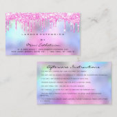 Anleitung zur Nachsorge Lashe Rose Rosa Tropfen Bl Visitenkarte (Vorne/Hinten)