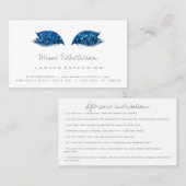 Anleitung zur Nachsorge Lashes Extension Blue Gray Visitenkarte (Vorne/Hinten)
