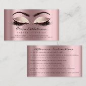 Anleitung zur Nachsorge Lashes Glitzer Rose Visitenkarte (Vorne/Hinten)