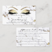 Anleitung zur Nachsorge Lashes Marble Eye Gold Visitenkarte (Vorne/Hinten)