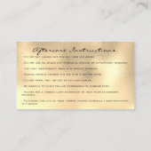 Anleitung zur Nachsorge Lashes Metall Glas Gold Visitenkarte (Rückseite)