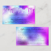 Anleitung zur Nachsorge Lashes Pink Tropfen Royal Visitenkarte (Vorne/Hinten)