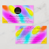 Anleitung zur Nachsorge Lashes Rosa-Logo Visitenkarte (Vorne/Hinten)