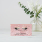 Anleitung zur Nachsorge Lashes Studio Pink Marble Visitenkarte (Stehend Vorderseite)