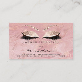 Anleitung zur Nachsorge Lashes Studio Pink Marble Visitenkarte