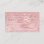 Anleitung zur Nachsorge Lashes Studio Pink Marble Visitenkarte (Rückseite)