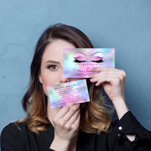 Anleitung zur Nachsorge Lashes Studio Pink Small Visitenkarte