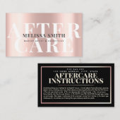 Anleitung zur Nachsorge Moderne Lash Rose Gold Car Terminkarte (Vorne/Hinten)