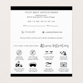 Anleitung zur Nachsorge und Erinnerung der Anstell Visitenkarten