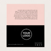 Anleitung zur Nachsorge und Erinnerung der Anstell Visitenkarten (Außenseite Aufgefaltet)