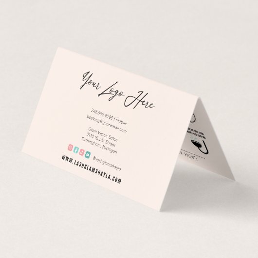 Anleitung zur Nachsorge und Erinnerung der Anstell Visitenkarten (Rückseite)