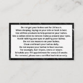 Anleitung zur Nachsorge Visitenkarte (Rückseite)