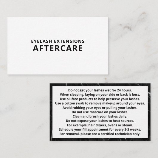 Anleitung zur Nachsorge Visitenkarte (Vorne/Hinten)