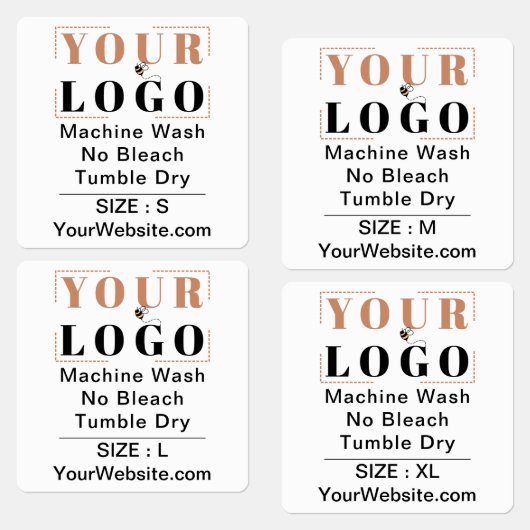 Anleitung zur Pflege und weites Kleidungsstück mit Etiketten (Grün)