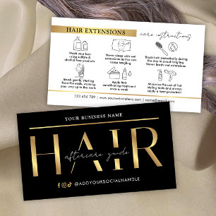 Anleitung zur Pflege von Glam Black Gold Haarverlä Visitenkarte