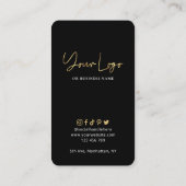 Anleitung zur Reinigung von Schwarz-Gold-Logos Visitenkarte (Rückseite)