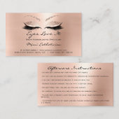 Anleitung zur Rose der Lashes-Erweiterung Visitenkarte (Vorne/Hinten)