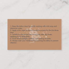 Anleitung zur Schlange Tattoo Aftercare Visitenkarte