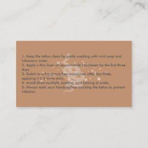 Anleitung zur Schlange Tattoo Aftercare Visitenkarte