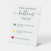 Anleitung zur sozialen Distanzierung von Farbcodes Sockelschild (Vorderseite)