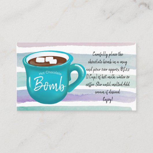 Anleitung zur Überprüfung von Hot-Schokolade-Bombe Visitenkarte (Vorderseite)