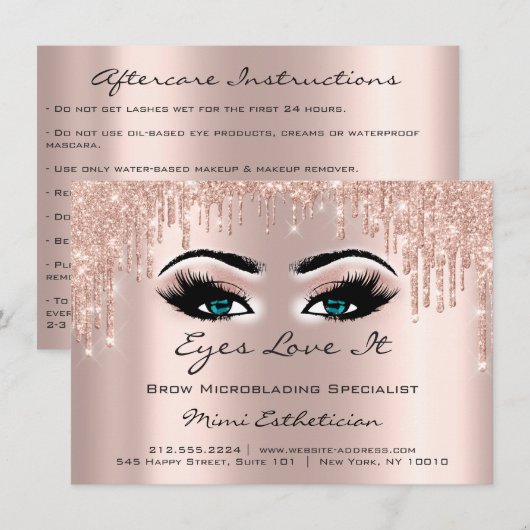 Anleitung zur Verlängerung der Lash-Nachsorge Blau Einladung (Vorne/Hinten)