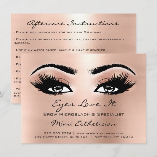 Anleitung zur Verlängerung der Lashes-Nachbehandlu Einladung (Vorne/Hinten)