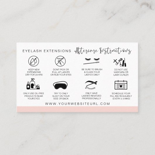 Anleitungen für die Nachsorge in Verbindung mit de Visitenkarte (Rückseite)